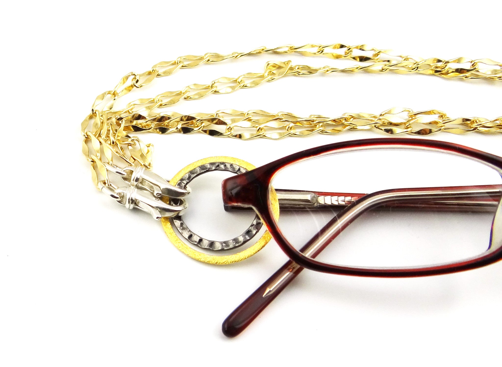 Mixed Metal - Gold, Silver, & Steel Eyeglass Necklace