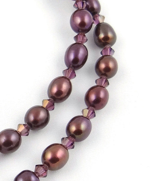 Chocolate Cherry Freshwater Pearl Eyeglass Necklace