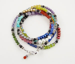 Color Block Long Necklace or Bracelet