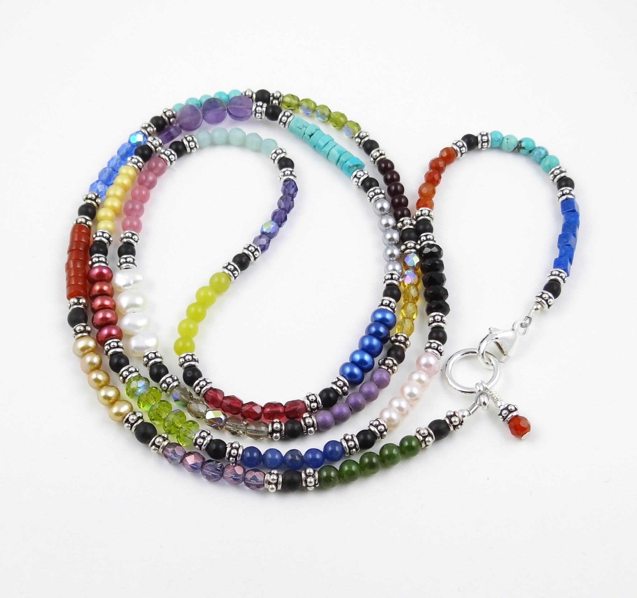 Color Block Long Necklace or Bracelet