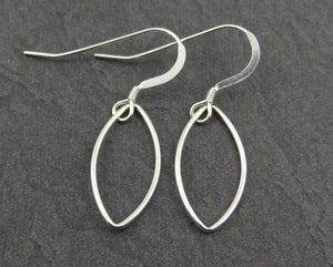 Sterling Silver Open Marquise-Shaped Earrings