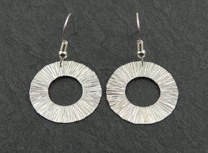 Textured Starburst Sterling Silver Ring Earrings