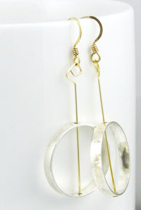 Sculptural Sterling Silver & Gold-Filled Hoop Earrings