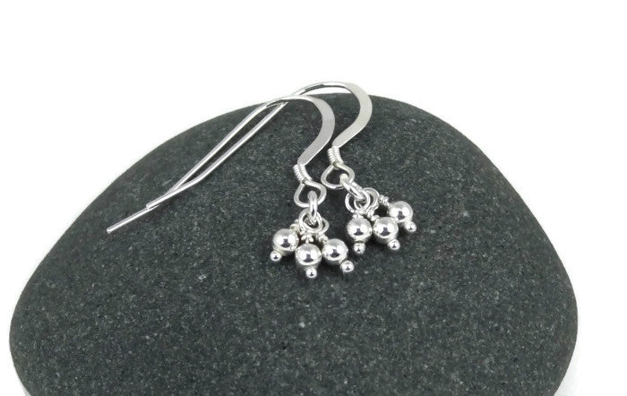 Sterling Silver Simple Tiny Drops Earrings