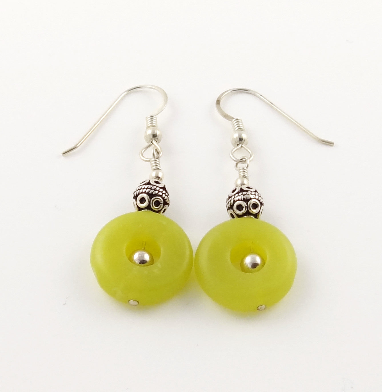 Lime Jade Donut Earrings