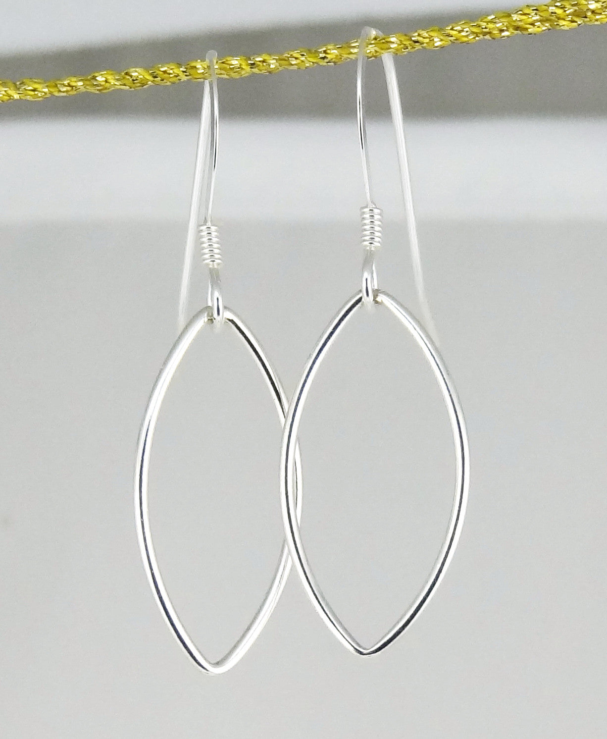 Sterling Silver Open Marquise-Shaped Earrings
