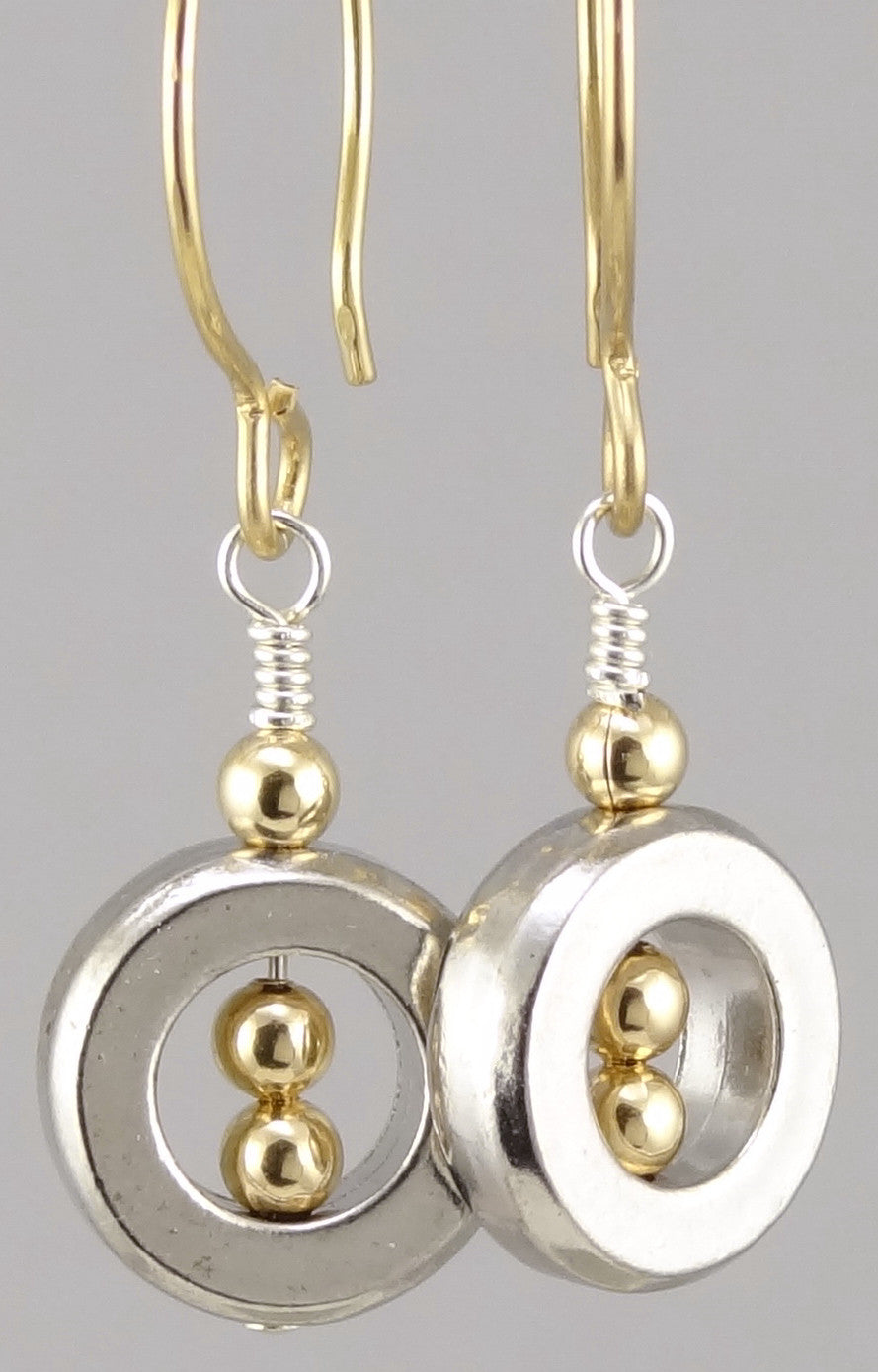 As Seen on Rizzoli & Isles Geometric Pewter & Gold Earrings