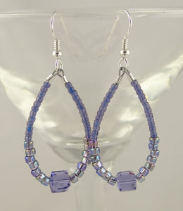 Swingy Loop Earrings - Purple/Blue