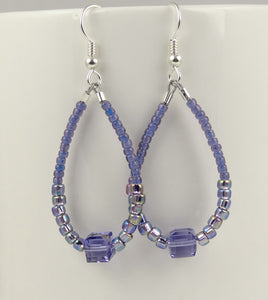Swingy Loop Earrings - Purple/Blue